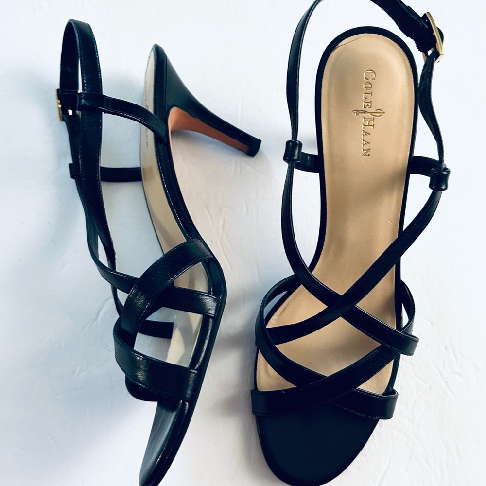 Cole Haan Womens Size 9.5B black Stappy Sandals High Heels